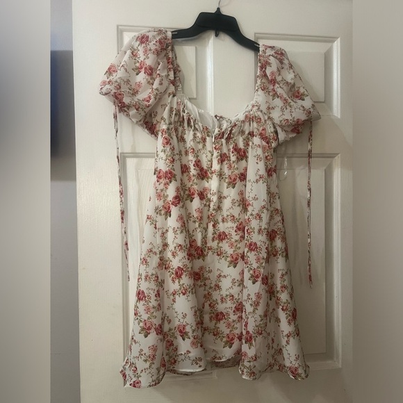 NWOT Feminine House of Cb Princess Rose Print Mini Dress - Picture 4 of 6